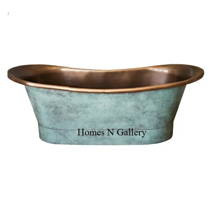 Top Selling High Standard Hammered Design Beautiful Oval Shape Attractive Pure Copper Bathtub From Indian Manufacturers