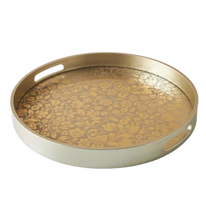 Bandeja de Metal de diseño de lujo, bandeja de servicio decorativa impresa en esmalte para el hogar, Hotel, bodas, oficinas, platos - Product Image 2