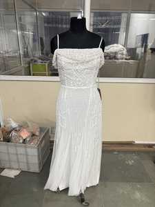 Elegante Floral Aline vestido de noche con cuentas de lentejuelas bordado vestido de baile largo con una manga Material vestido de fiesta - Product Image 3