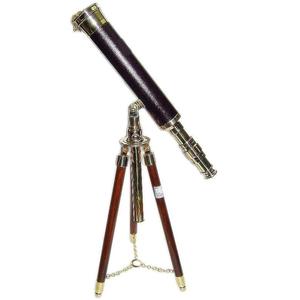 Décoration de la maison bonne qualité Design Unique Vintage binoculaire Antique laiton jumelles étui en cuir télescope victorien Marine - Product Image 1