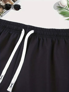 Pantalones cortos deportivos de algodón para hombre con logotipo personalizado al por mayor, pantalones cortos informales negros lisos de alta calidad con tejido de malla y técnicas estampadas - Product Image 3