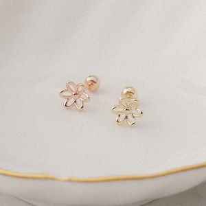 Orecchini Piercing da donna in oro 14k Fine linea Trendy 6 fiori Piercing gioielli di base ogni giorno da K-Jewelry - Product Image 3