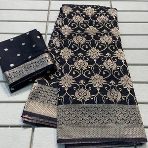 Designer indien traditionnel noir Saree meilleure vente de haute qualité dernière tenue de fête ethnique exclusive riche look royal superbe - Product Image 1