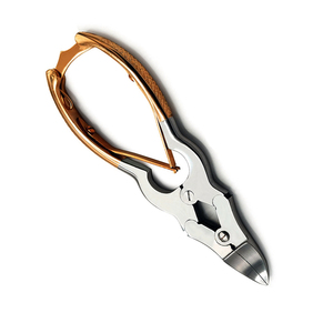 Cuchillas afiladas Cortadores de uñas de doble acción de acero inoxidable Mangos de medio oro y cortadores de uñas resistentes de doble resorte - Product Image 3