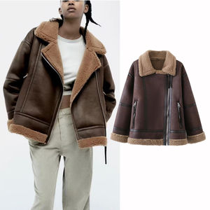 Veste en cuir d'agneau véritable pour femme, mode hiver 2025, personnalisée, style chaud, col en fourrure, veste en cuir pour le jour de l'an - Product Image 3