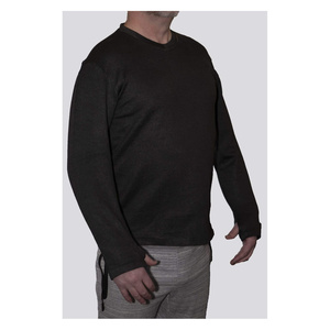 Camisa de Manga Larga con Cuello en V, 560 GSM, Corte A6, Resistente a Cortes y Mordidas, de la Muñeca al Hombro, Gris, 4XL - Product Image 1