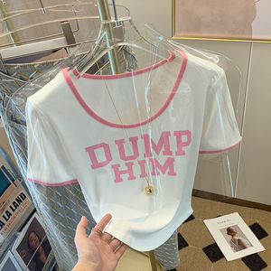 Camiseta de manga larga con cuello redondo para mujer, camiseta blanca estampada, venta directa de fábrica - Product Image 5