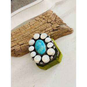 Anillo Ajustable Zachariah David con Turquesa y Piedras Multicolores en Plata de Ley, con Engaste de Bisel, Ideal para Regalo - Product Image 4