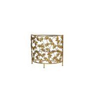 Accrocheur Élégant Feuille De Métal Floral Design Attrayant Console Table Or Couleur Placage Miroir Polonais Meubles Au Meilleur Prix