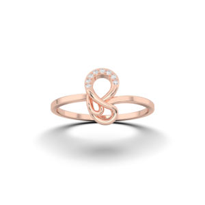 Bague fantaisie/moderne en or massif 10K,14K,18K, Moissanite de 0.04 carats en E-F/VVS-VS - Product Image 4