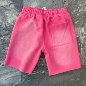 <b>Men's</b> High Street Sun Faded Oversize Cotton <b>Shorts</b> <b>Vintage</b> Distressed Embroidered Raw Hem Acid Wash Distressed Applique Patch - Product Image 3