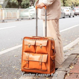 Bolsas de equipaje de cuero más vendidas, bolsa personalizada para hombres y mujeres, maletas de viaje, bolsas de equipaje de cuero genuino duraderas, tendencia 2025 - Product Image 3