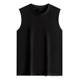 Logo personnalisé OEM broderie imprimé Summer230g gilet pur coton pour hommes couleur unie col rond sans manches T-shirt pour hommes - Product Image 4