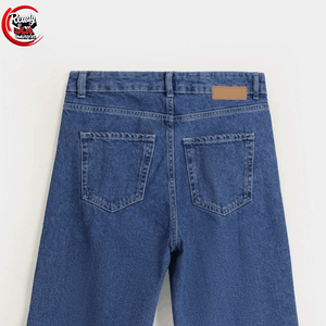 Ecoparty, nueva moda para mujer, pantalones vaqueros de pierna ancha sólidos, pantalones largos altos, cinturón, costura suelta, pantalones vaqueros lavables, transpirables - Product Image 5