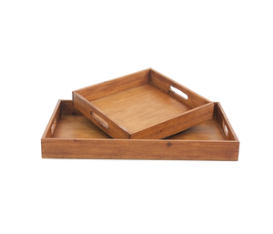 Bandeja de servicio de madera de mango impresa para restaurante de hotel y bandejas de servicio para fiestas de bodas - Product Image 3