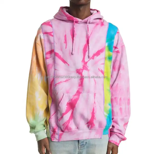 Fabricante de sudaderas unisex de algodón 100% de 420 g/m², estilo vintage, lavado ácido, efecto desgastado por el sol, hombros caídos, estilo Y2K, tie-dye. - Product Image 1