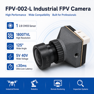 Cámara FPV 002 L para Drones Industriales, 1800TVL, 1/2/8 CMOS, WDR, Baja Iluminación, Baja Latencia, 125 Grados de Campo de Visión, 5V 40V - Product Image 2