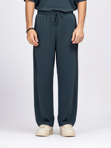 Pantalon de survêtement ample pour homme de haute qualité, en toile épaisse 100% coton, avec logo brodé personnalisé, style streetwear empilé - Product Image 2