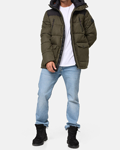 Veste matelassée pour homme, impression OEM, style streetwear, logo personnalisé, veste d'hiver pour homme avec poche - Product Image 1