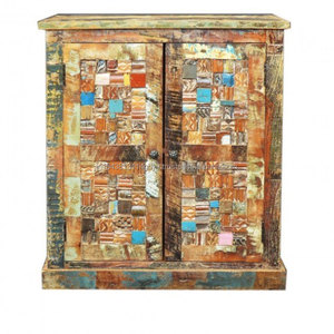 Muebles de estilo antiguo indio 2025, sala de estar pintada a mano, gabinete Rajasthani con 2 puertas, muebles clásicos de lujo para el hogar - Product Image 1