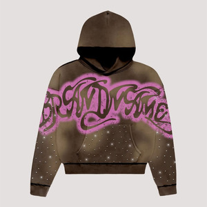 Sweat à capuche Tie Dye surdimensionné personnalisé de la meilleure qualité pour hommes poids lourd 100% coton brodé bouffant impression à capuche - Product Image 5