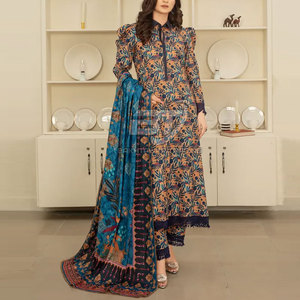 Conjunto de Kurta, Pantalón y Dupatta 2025 en Talla Adulto, Conjunto Étnico de Kurta Shalwar, Vestido Casual de 3 Piezas para Mujer Pakistaní - Product Image 2