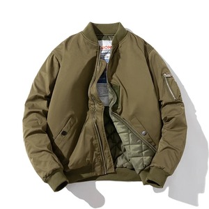 Men Bomber Jacket Solid Autumn Winter Pilot Jacket Casual Windbreak Parkas Women Vintage Fashion Hooded Baseball <b>Coat</b> - Product Image 3
