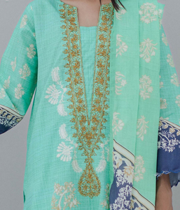 ชุดอินเดียปากีสถานสำหรับผู้หญิงชุด3ชิ้นผ้าคอตตอนปักลายสำหรับใส่สนามหญ้า - Product Image 3