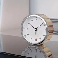 Jam Meja Oval Klasik Modern Dekoratif Logam Mekanis Senyap Tahan Air Warna Dapat Disesuaikan Fungsi Snooze untuk Rumah dan Meja Kerja