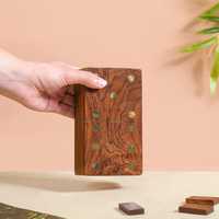 Juego de Dominó de 28 Piezas, Caja de Madera Grabada a Mano, Entretenimiento de Alta Calidad, Logotipo Personalizado FAIZA CRAFT, Artesanía Moderna en Madera para Mesa