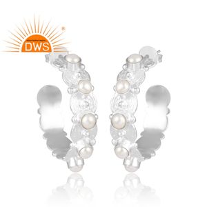 Dernière conception faite à la main perle naturelle Hoop boucle d'oreille bijoux personnalisés pour les femmes cadeau pour elle - Product Image 3