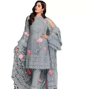 Shalwar Kameez de Alta Calidad, Estilo Pakistaní e Indio, para Mujer, Multitemporada, Traje de 3 Piezas, Algodón y Seda Lavables, Servicio OEM - Product Image 1