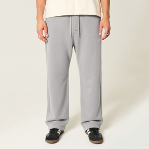 Pantalons de survêtement décontractés en coton léger sur mesure pour hommes, coupe ample, séchage rapide, respirant, fermeture à cordon, taille mi-haute - Product Image 1