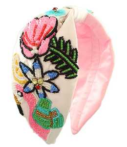 Banda para el cabello bordada con cuentas hecha a mano de lujo para mujer, diseño bonito de miel, opciones personalizables, boda, Navidad - Product Image 3