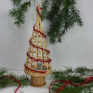 Noël tissé à la main rotin arbre de noël décor osier Vintage arbre de noël ornement pour la décoration intérieure cadeaux pour noël - Product Image 2