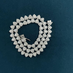 Collier en forme de cœur serti de diamants, chaîne en argent sterling 925, moissanite VVS, chaîne statement hip hop pour hommes et femmes - Product Image 6