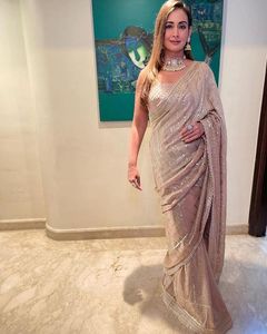 Chemisier en broderie Georgette pour femmes, nouvelle séquence, pour fête de mariage, créateur indien, Collection Sari, vente en gros - Product Image 3