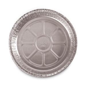 Boardwalk 48 Oz. Disposable Aluminum <b>Foil</b> To-Go <b>Containers</b> 9 In. Diameter X 1.66 In. Round Silver-500/Carton - Product Image 2