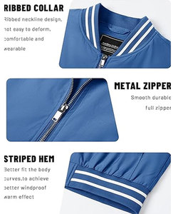 เสื้อแจ็คเก็ตบอมเบอร์ทรงสลิมฟิตสำหรับผู้ชาย วินเทจ ทำจากผ้าขนสัตว์ 100% กันลม สไตล์ลำลอง เบสบอล สตรีทแวร์ สำหรับผู้ใหญ่และวัยรุ่น - Product Image 5