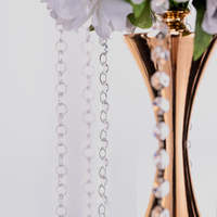 Guirlande de décoration de mariage en cristal et métal, écologique, couleur personnalisée, avec chaîne de diamants suspendus, faite à la main pour événements