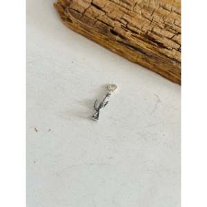 Breloques en argent sterling faites à la main Navajo en forme de saguaro, composants et accessoires de bijouterie - Product Image 2