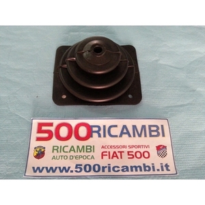 Pomello del Cambio Originale FIAT 500 F/L/R/G in Gomma Nera con Elegante Rivestimento in Pelle - Product Image 1