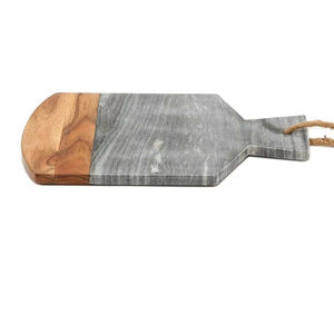 Planche à découper en bois rond épais en bambou naturel, bloc en bambou, planche à découper en bois avec poignée - Product Image 1