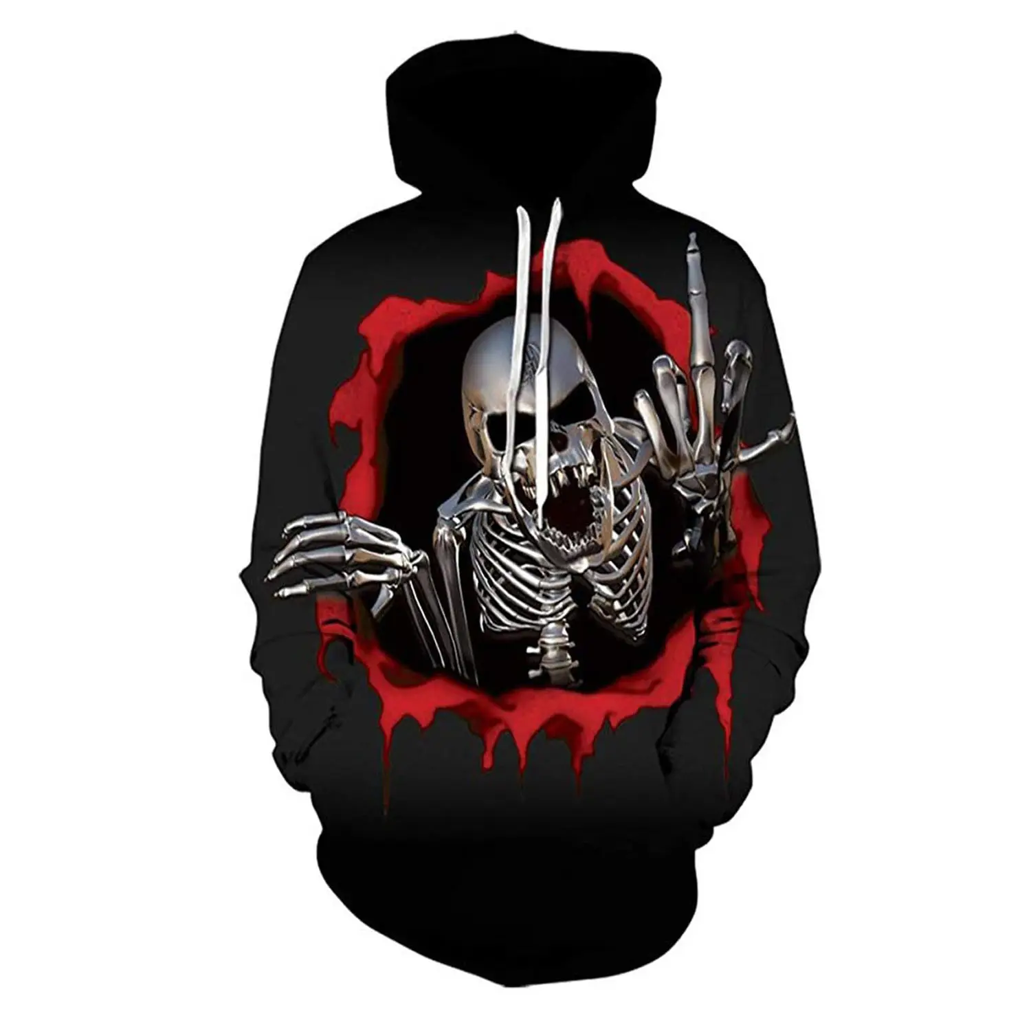 Fashion Hoodie Skull Head Style 3D Sublimation Custom Logo Warm Pullover High Quality Men Hoodie