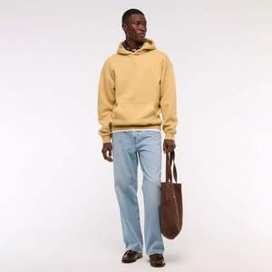 <b>Men</b> Cropped Hoodie Oversized Drop Shoulder Breathable Quick Dry Gym <b>Wear</b> Plain Blank <b>Thermal</b> for Winter Washed - Product Image 2