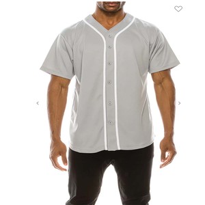 Jersey de béisbol de manga corta con logotipo propio de diseño personalizado con forro de nombre de jugador y número jersey de béisbol de color sólido - Product Image 4