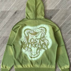 Sudadera con capucha y cremallera para hombre, estilo profesional, con pedrería, 100% algodón, invierno, personalizada, al por mayor, alta calidad - Product Image 2