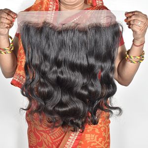 Meilleur produit apparence couleur naturelle noir frontal Bodywave Remy indien brut vierge cuticule aligné Extensions de cheveux humains en gros - Product Image 1