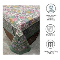 Couverture de table en coton imprimé indien à la main nappe florale Boho Chic écologique en rose sarcelle pour la maison à des fins décoratives