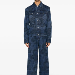 Conception unique Veste en jean pour hommes, imprimée sur mesure, couleur unie, vêtements Apaprel, veste d'hiver en jean - Product Image 4